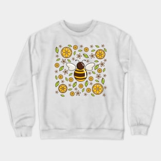 Honey Bee and Lemon | White Crewneck Sweatshirt